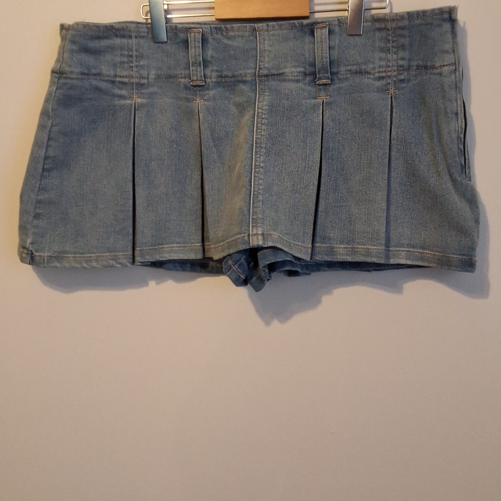 Micro-Denim Mini Skort.